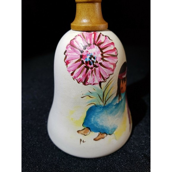Ted DeGrazia Indian Angel Girl Pottery Bell Southwest Native Culture 70s Signed - Picture 9 of 9